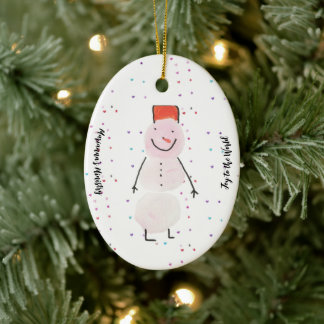 Die Freude am Weltschneezauber Keramik Ornament