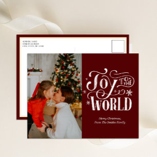 Die Freude am World Red Calligraphy Foto Modern Feiertagspostkarte