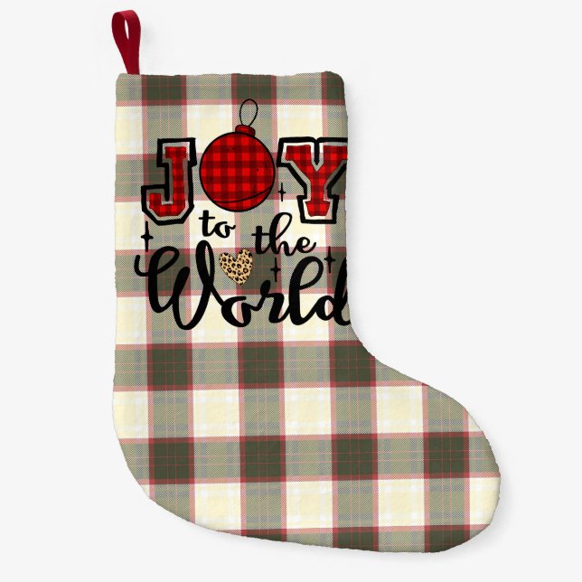 Die Freude an der Weihnachtszeit Kariert Kleiner Weihnachtsstrumpf (Vorderseite)