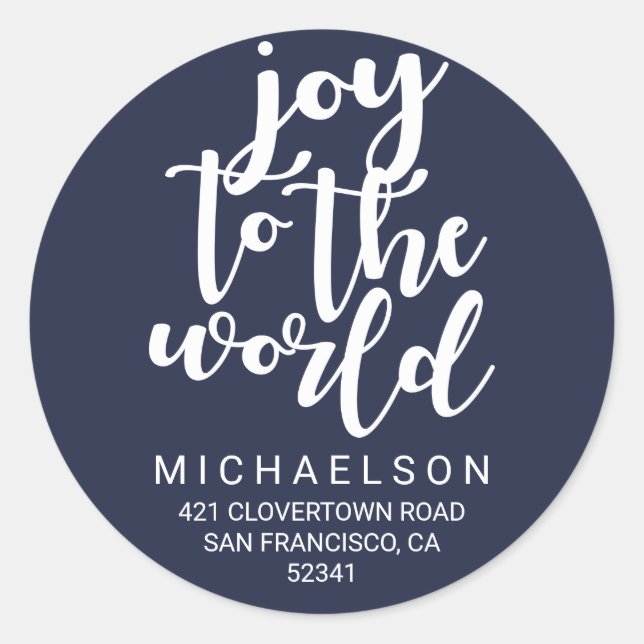 Die Freude an der Welt | Christmas Address Label Runder Aufkleber (Vorderseite)