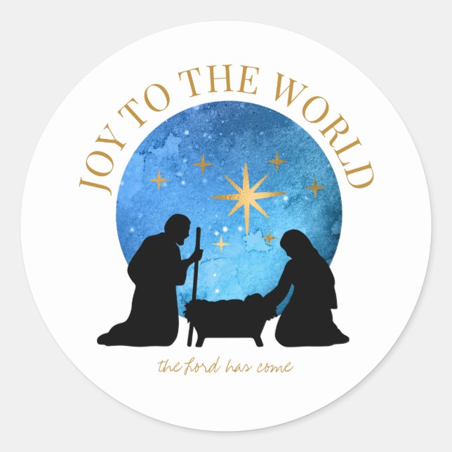 Die Freude an der Welt | Krippe | Weihnachten Runder Aufkleber (Vorderseite)