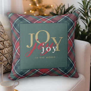 Die Freude an der Welt Typografie Rustikale Karier Kissen