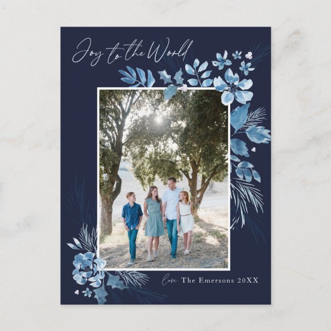 Die Freude an der Welt-Wasserfarben-Blume Weihnach Postkarte (Vorderseite)