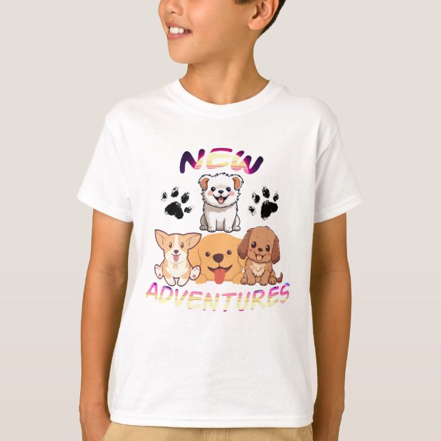 Die Freude an niedlichen Hunden T-Shirt (Vorderseite)