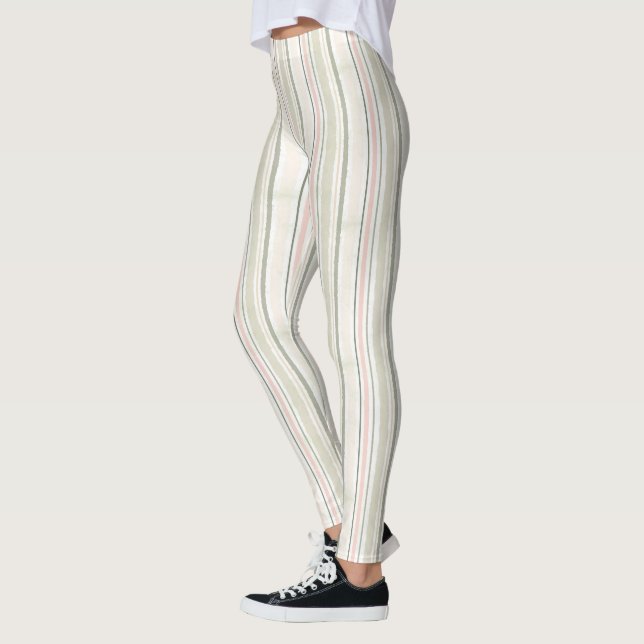 Die Freude Aquarell-Streifen-dem Muster an des Leggings (Links)