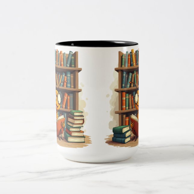 Die Freude der Bücher Zweifarbige Tasse (Mittel)