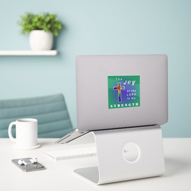Die Freude des Herrn ist meine Stärke Aufkleber (Laptop auf Schreibtisch)