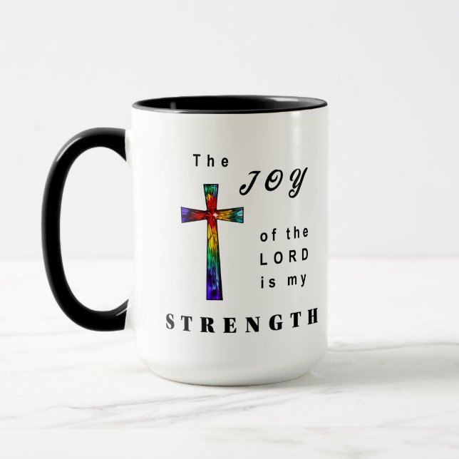 Die Freude des Herrn ist meine Stärke Tasse (Links)