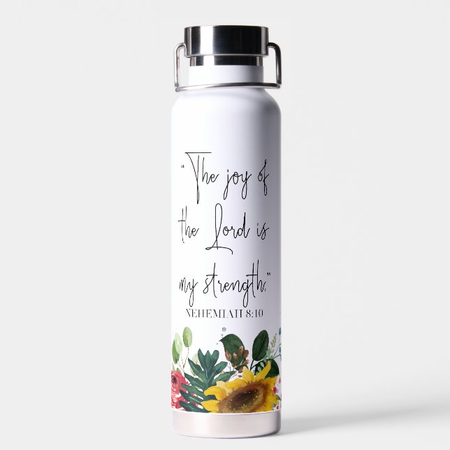 Die Freude des Herrn ist meine Stärke. Tumbler Trinkflasche (Rückseite)