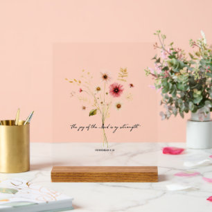 Die Freude des Herrn minimalistischen Blumen Acrylschild