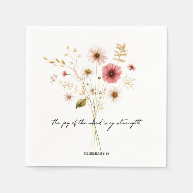 Die Freude des Herrn minimalistischen Blumen Serviette (Vorderseite)