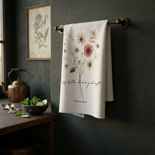 Die Freude des Herrn minimalistisches Floral Geschirrtuch