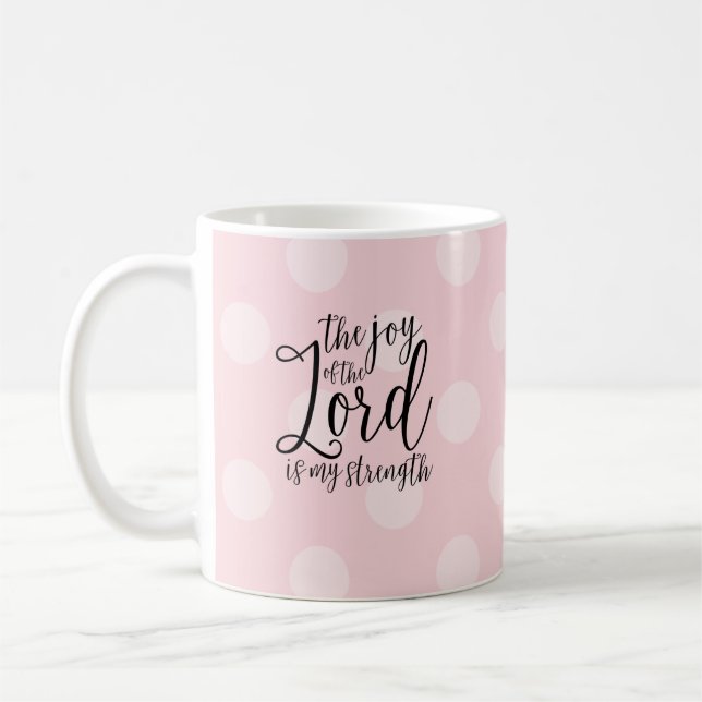 Die Freude des Lord Pink Polka Dot Kaffeetasse (Links)