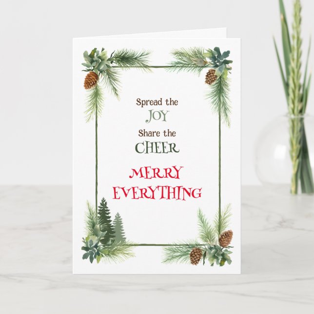 Die Freude verbreiten Feiertagskarte (Vorderseite)