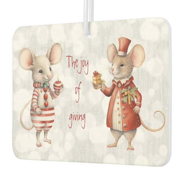 Die Freude, Weihnachtsmäuse zu geben Autolufterfrischer (Links)