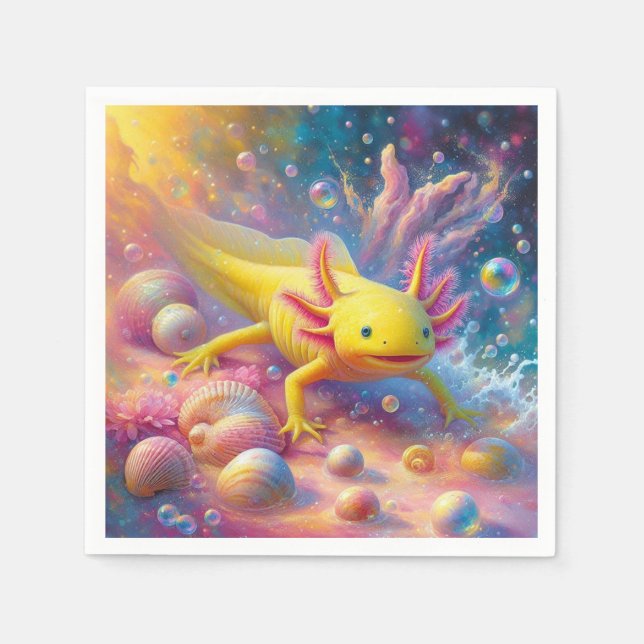 Die fröhliche Axolotl Serviette (Vorderseite)