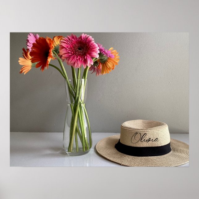 Die fröhliche Gerbera-farbige Blume Poster (Vorne)