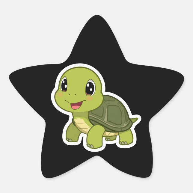 Die fröhliche Schildkröte, die nie überstürzt hat Stern-Aufkleber (Vorderseite)