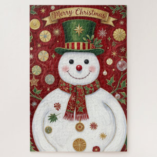 Die fröhliche Schneemann-Rot-Weihnachtsfeier