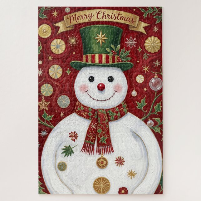 Die fröhliche Schneemann-Rot-Weihnachtsfeier (Vertikal)