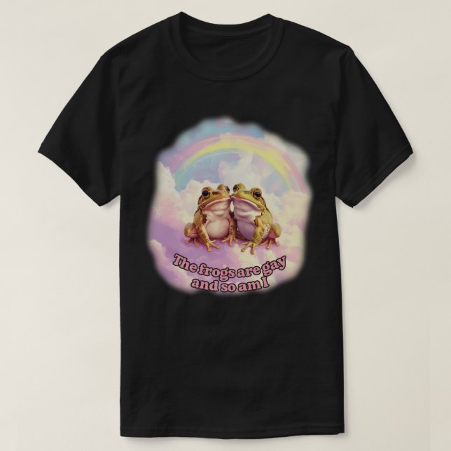 Die Frösche sind schwul, und so bin ich auch T-Shirt (Design vorne)