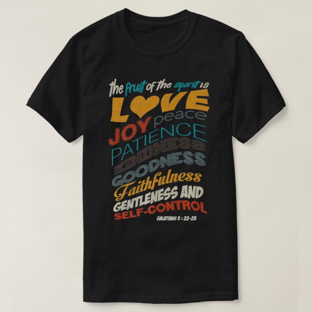 Die Frucht des Geistes Christliche Bibel Verse Chr T-Shirt (Design vorne)