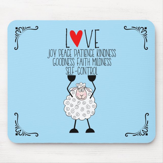 „Die Früchte des Geistes“ Schaf  Mousepad (Vorne)