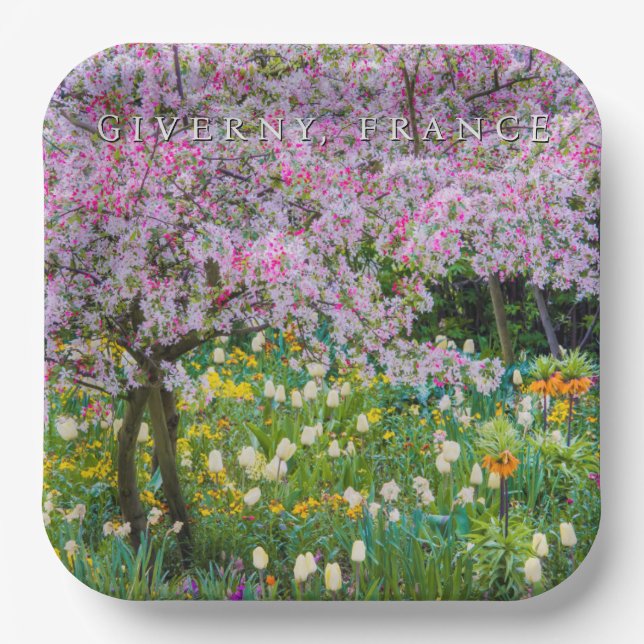 Die Frühlingszeit im Garten von Claude Monet Pappteller (Vorderseite)