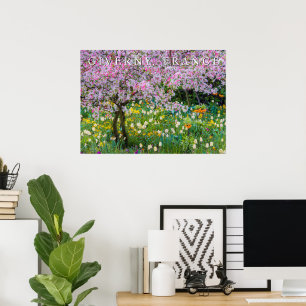 Die Frühlingszeit im Garten von Claude Monet Poster