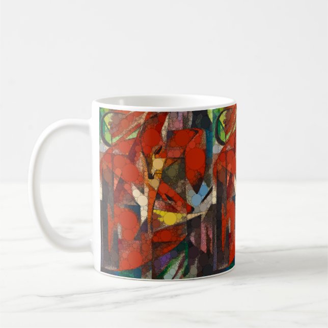 Die Füchse, Unendlichkeit Punkte nach Franz Marc Kaffeetasse (Links)
