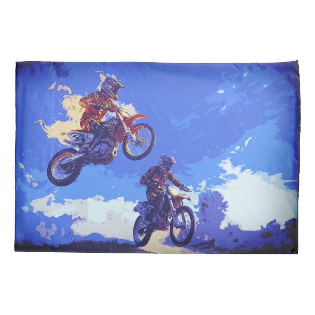 Die Führung übernehmen - Motocross-Rennfahrer Kissenbezug (Rückseite)