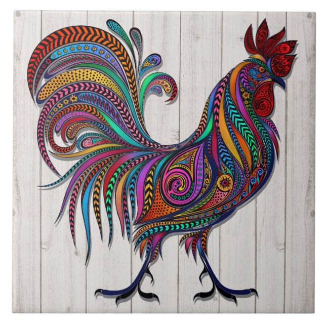 Die Fülle der Roosterfolie auf HOLZBILD Fliese (Vorderseite)