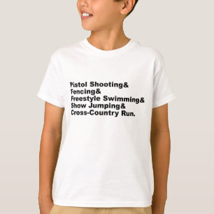 Die fünf Disziplinen des Modernen Fünfkampfs Sch T-Shirt