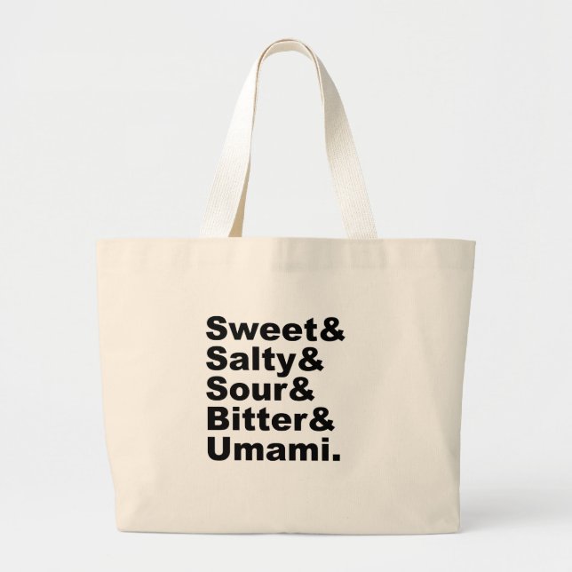 Die fünf Geschmäcker | Sweet Salty Sour Bitter & U Jumbo Stoffbeutel (Vorne)