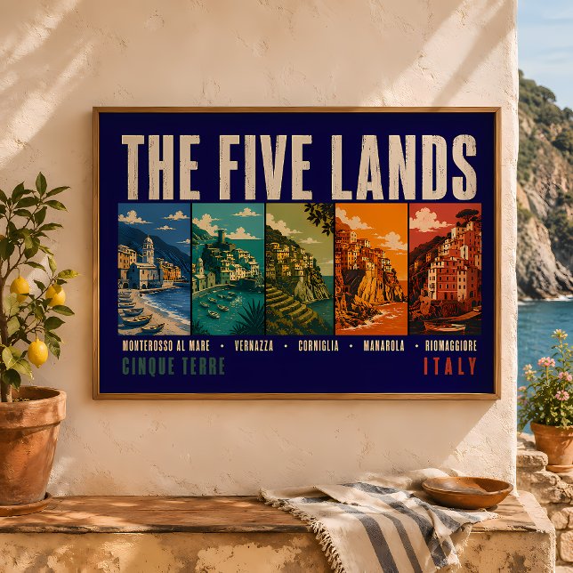 Die Fünf Länder Cinque Terre Italien Illustration Poster (Von Creator hochgeladen)