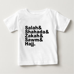 Die fünf Säulen des Islam   Muslimisches Gebet Gla Baby T-shirt
