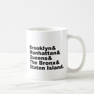 Die fünf Stadtbezirke New Yorks Kaffeetasse