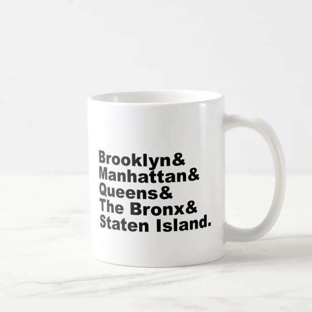 Die fünf Stadtbezirke New Yorks Kaffeetasse (Rechts)