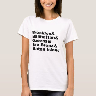 Die fünf Stadtbezirke von New York City T-Shirt