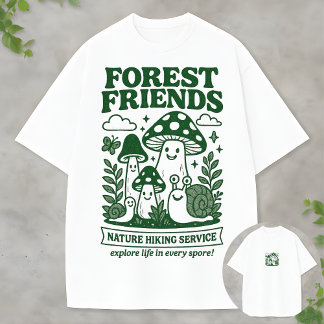 Die FunGuys Pilz-Cartoon-Wald-Abenteuer-Duo T-Shirt