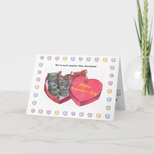 Die Funny Cat Valentine's Day Card Karte (Vorderseite)
