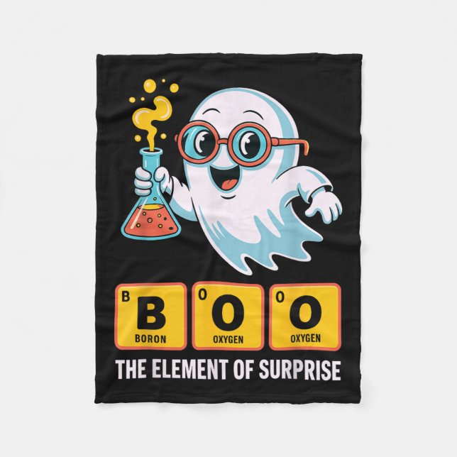 Die Funny Ghost Chemie boo das Element der Überras Fleecedecke (Vorderseite)