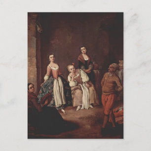 Die Furlana (Venezianischer Tanz) von Pietro Longh Postkarte