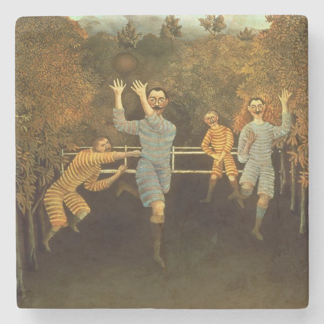 Die Fußballspieler, 1908 (Öl auf Leinwand) Steinuntersetzer (Vorderseite)