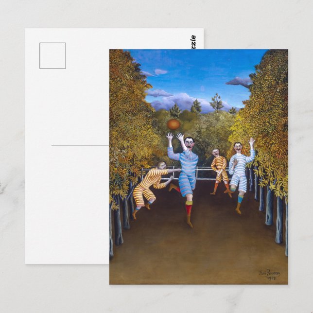 Die Fußballspieler | Henri Rousseau | Postkarte (Vorne/Hinten)