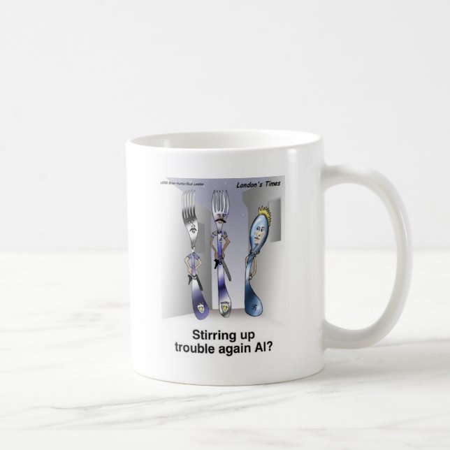 Die Gabelpolizei Funny Cartoon Geschenke & Sammler Kaffeetasse (Rechts)