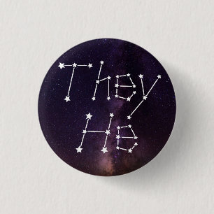 Die Galaxy Starry Night Sky Constellation Pron Button
