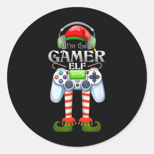 Die Gamer Elf Matching Group Weihnachtskostüme Runder Aufkleber