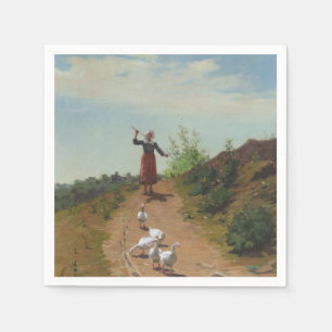 Die Gänseschar heimbringen (von Paul Peel) Serviette