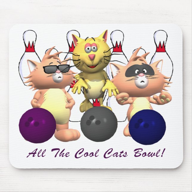Die ganze coole Katzen-Schüssel Mousepad (Vorne)
